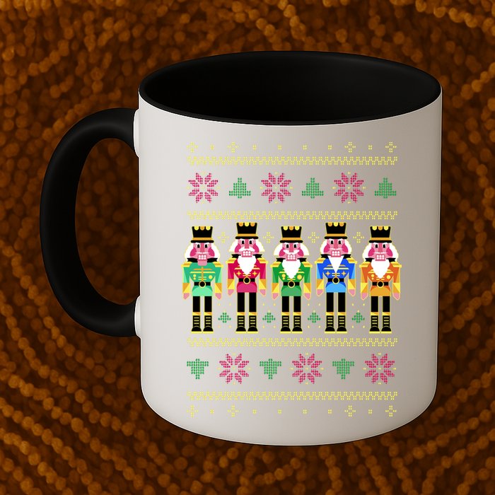 Golden Nutcracker Funny Jolly & Merry Ugly Christmas Mug