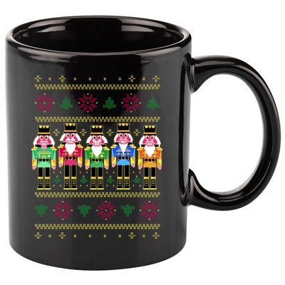 Golden Nutcracker Funny Jolly & Merry Ugly Christmas 11oz C Handle Ceramic Mug
