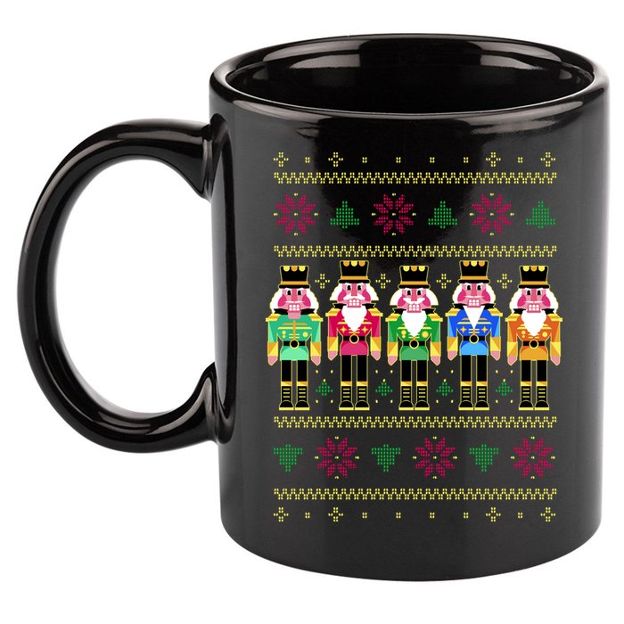 Golden Nutcracker Funny Jolly & Merry Ugly Christmas 11oz C Handle Ceramic Mug
