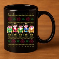 Golden Nutcracker Funny Jolly & Merry Ugly Christmas 11oz C Handle Ceramic Mug