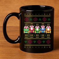 Golden Nutcracker Funny Jolly & Merry Ugly Christmas 11oz C Handle Ceramic Mug