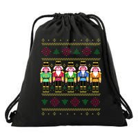 Golden Nutcracker Funny Jolly & Merry Ugly Christmas Drawstring Bag