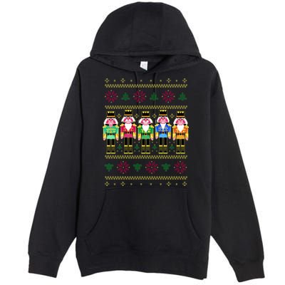 Golden Nutcracker Funny Jolly & Merry Ugly Christmas Premium Pullover Hoodie