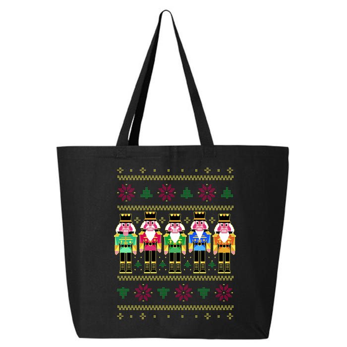 Golden Nutcracker Funny Jolly & Merry Ugly Christmas 25L Jumbo Tote