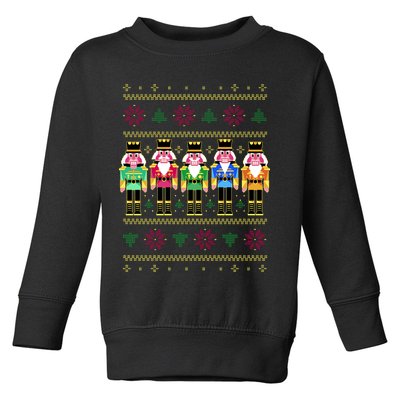 Golden Nutcracker Funny Jolly & Merry Ugly Christmas Toddler Sweatshirt