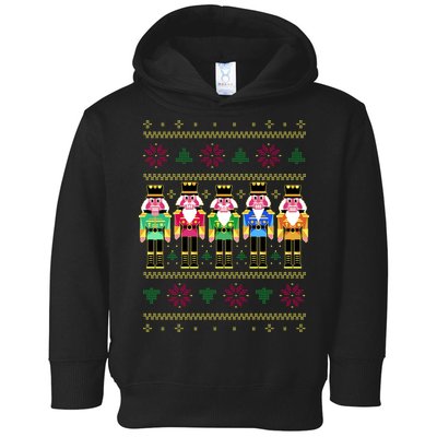 Golden Nutcracker Funny Jolly & Merry Ugly Christmas Toddler Hoodie