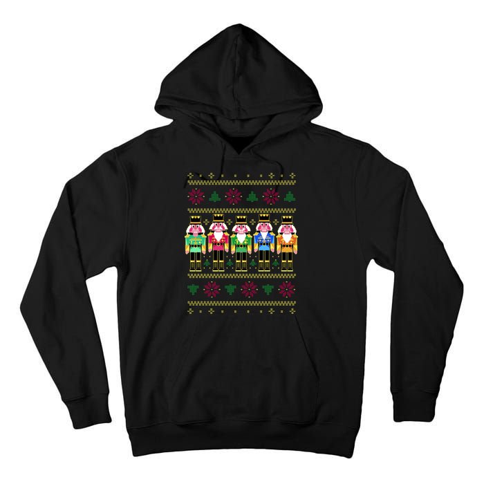Golden Nutcracker Funny Jolly & Merry Ugly Christmas Tall Hoodie