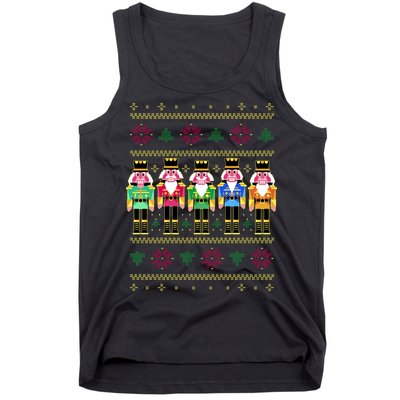 Golden Nutcracker Funny Jolly & Merry Ugly Christmas Tank Top