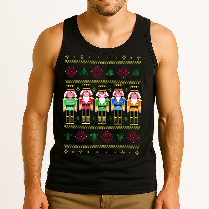 Golden Nutcracker Funny Jolly & Merry Ugly Christmas Tank Top