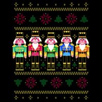 Golden Nutcracker Funny Jolly & Merry Ugly Christmas Cropped Pullover Crew