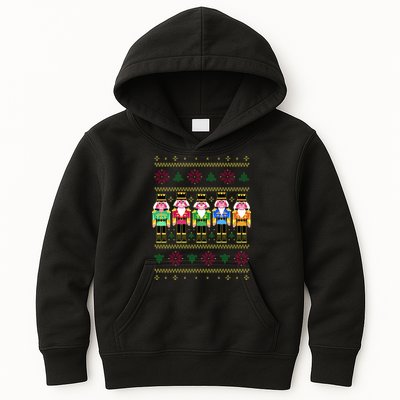 Golden Nutcracker Funny Jolly & Merry Ugly Christmas Kids Hoodie