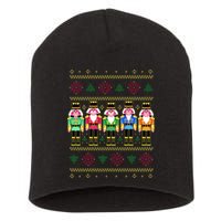 Golden Nutcracker Funny Jolly & Merry Ugly Christmas Short Acrylic Beanie