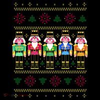Golden Nutcracker Funny Jolly & Merry Ugly Christmas Short Acrylic Beanie