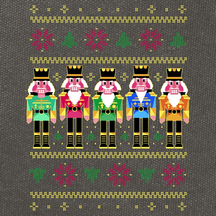 Golden Nutcracker Funny Jolly & Merry Ugly Christmas Cotton Canvas Backpack