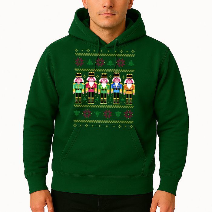 Golden Nutcracker Funny Jolly & Merry Ugly Christmas Hoodie