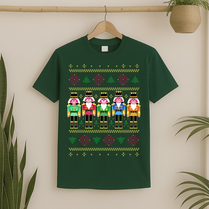 Golden Nutcracker Funny Jolly & Merry Ugly Christmas T-Shirt