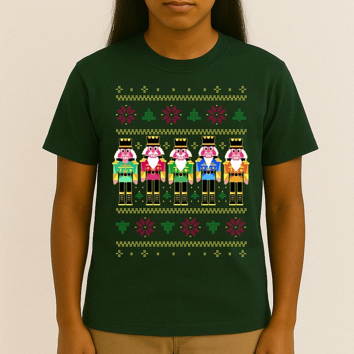 Golden Nutcracker Funny Jolly & Merry Ugly Christmas T-Shirt