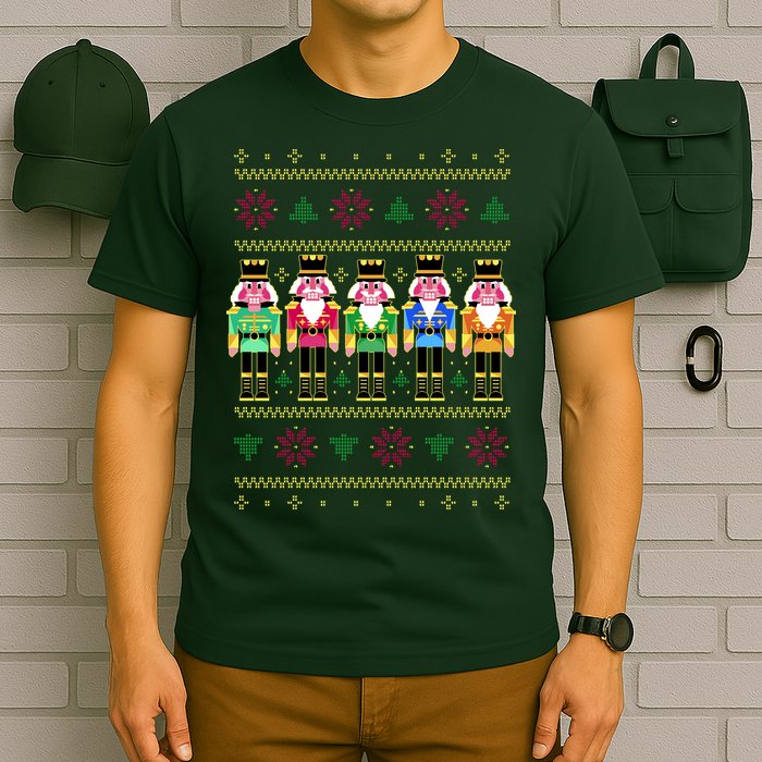 Golden Nutcracker Funny Jolly & Merry Ugly Christmas T-Shirt