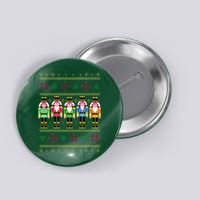 Golden Nutcracker Funny Jolly & Merry Ugly Christmas Button