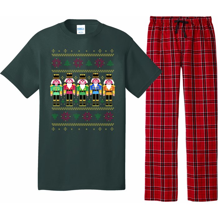 Golden Nutcracker Funny Jolly & Merry Ugly Christmas Pajama Set