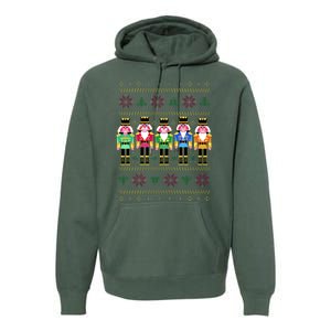 Golden Nutcracker Funny Jolly & Merry Ugly Christmas Premium Hoodie