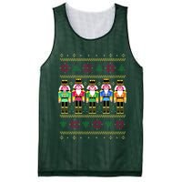 Golden Nutcracker Funny Jolly & Merry Ugly Christmas Mesh Reversible Basketball Jersey Tank