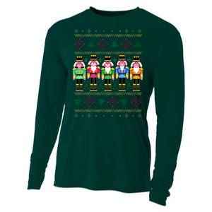 Golden Nutcracker Funny Jolly & Merry Ugly Christmas Cooling Performance Long Sleeve Crew