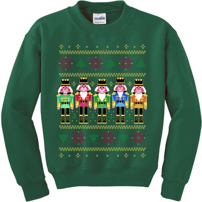Golden Nutcracker Funny Jolly & Merry Ugly Christmas Kids Sweatshirt