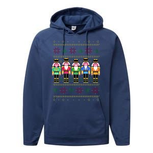 Golden Nutcracker Funny Jolly & Merry Ugly Christmas Performance Fleece Hoodie