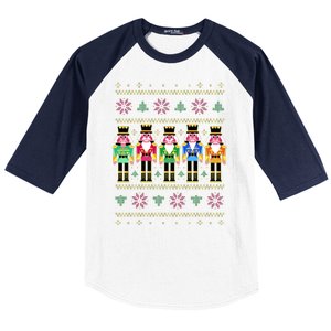 Golden Nutcracker Funny Jolly & Merry Ugly Christmas Baseball Sleeve Shirt