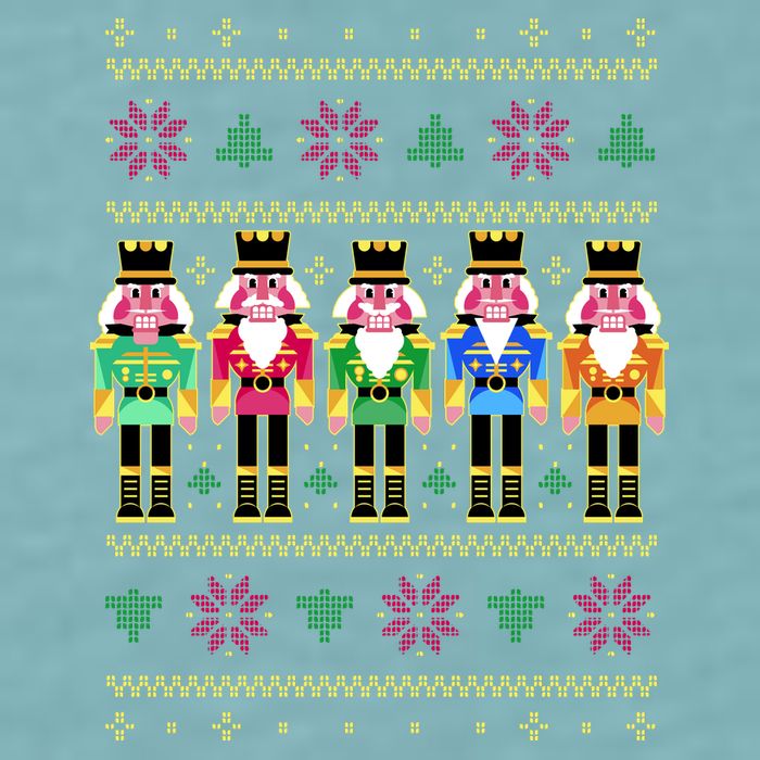 Golden Nutcracker Funny Jolly & Merry Ugly Christmas Sueded Cloud Jersey T-Shirt