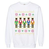 Golden Nutcracker Funny Jolly & Merry Ugly Christmas Garment-Dyed Sweatshirt