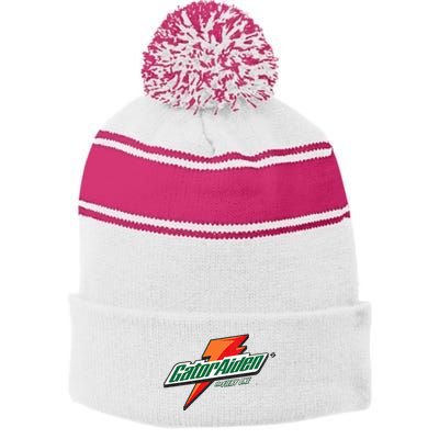 Gatoraiden Name Funny Aiden Meaning Personalized Stripe Pom Pom Beanie