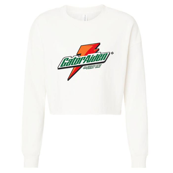 Gatoraiden Name Funny Aiden Meaning Personalized Cropped Pullover Crew
