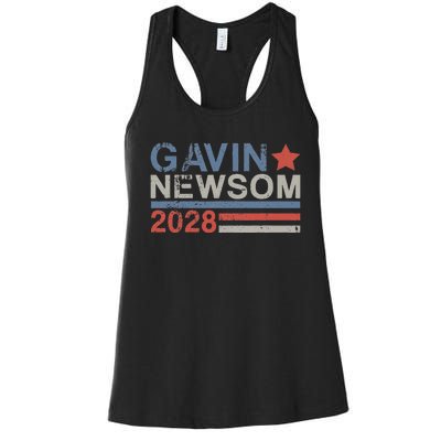 Gavin Newsom For President 2028 Vintage Gavin Newsom 2028 Women's Racerback Tank