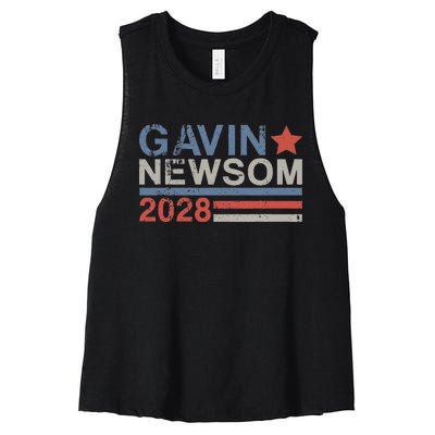 Gavin Newsom For President 2028 Vintage Gavin Newsom 2028 Women's Racerback Cropped Tank