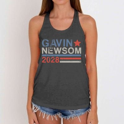 Gavin Newsom For President 2028 Vintage Gavin Newsom 2028 Women's Knotted Racerback Tank