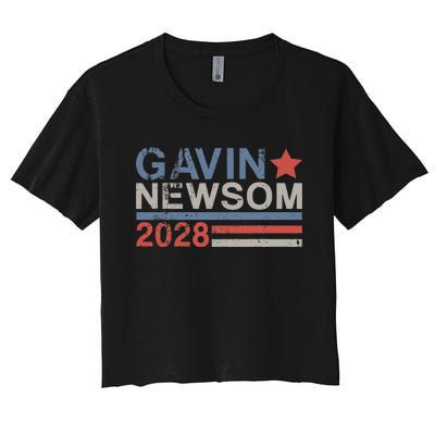 Gavin Newsom For President 2028 Vintage Gavin Newsom 2028 Women's Crop Top Tee