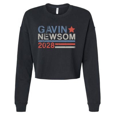 Gavin Newsom For President 2028 Vintage Gavin Newsom 2028 Cropped Pullover Crew