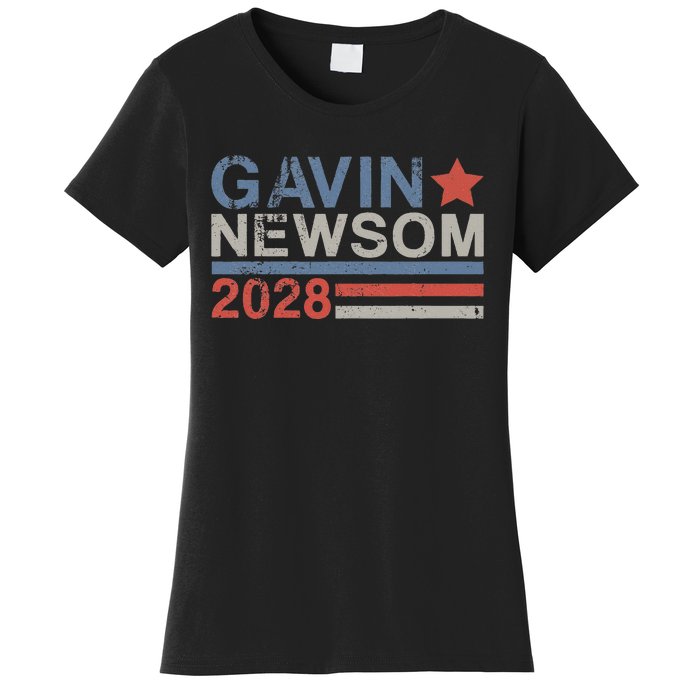 Gavin Newsom For President 2028 Vintage Gavin Newsom 2028 Women's T-Shirt