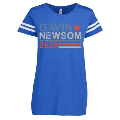 Gavin Newsom For President 2028 Vintage Gavin Newsom 2028 Enza Ladies Jersey Football T-Shirt