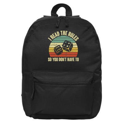 Game Night Funny Board Games I Read The Rules 16 in Basic Backpack