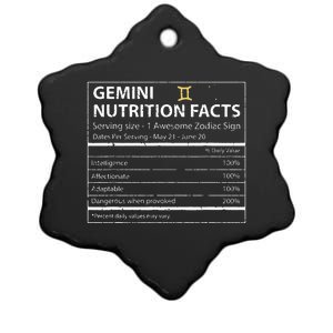 Gemini Nutrition Facts Zodiac Sign Ceramic Star Ornament