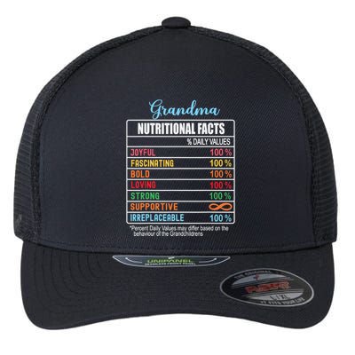 Grandma Nutritional Facts Grandparents Day Funny Flexfit Unipanel Trucker Cap