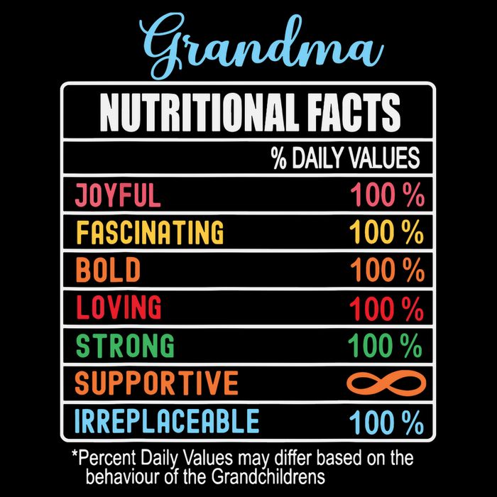 Grandma Nutritional Facts Grandparents Day Funny Cooling Performance Crew T-Shirt