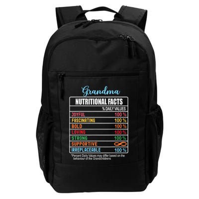 Grandma Nutritional Facts Grandparents Day Funny Backpack