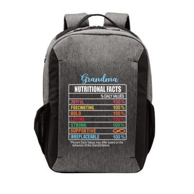 Grandma Nutritional Facts Grandparents Day Funny Vector Backpack