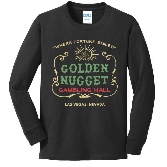 Golden Nugget Gambling Hall Vintage Las Vegas Unisex Kids Long Sleeve Shirt