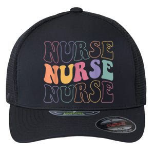 Groovy Nurse Gift School Nurse Rn Icu Er Pediatric Gift Flexfit Unipanel Trucker Cap