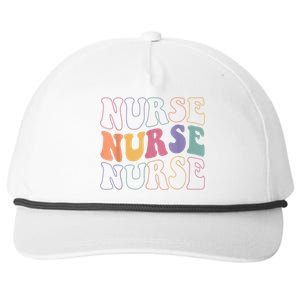 Groovy Nurse Gift School Nurse Rn Icu Er Pediatric Gift Snapback Five-Panel Rope Hat